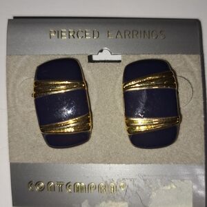 Gold and Blue Earrings
